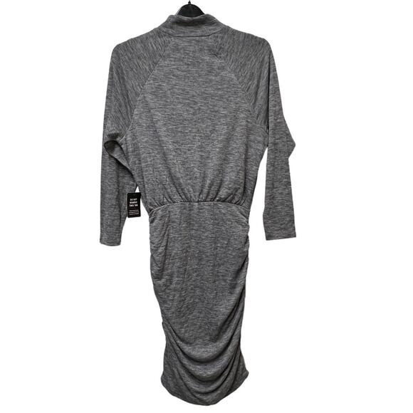 Express Mock Neck Long Sleeve Ruched Sides Lightweight Sweater Dress Size XS NWT - Picture 2 of 4